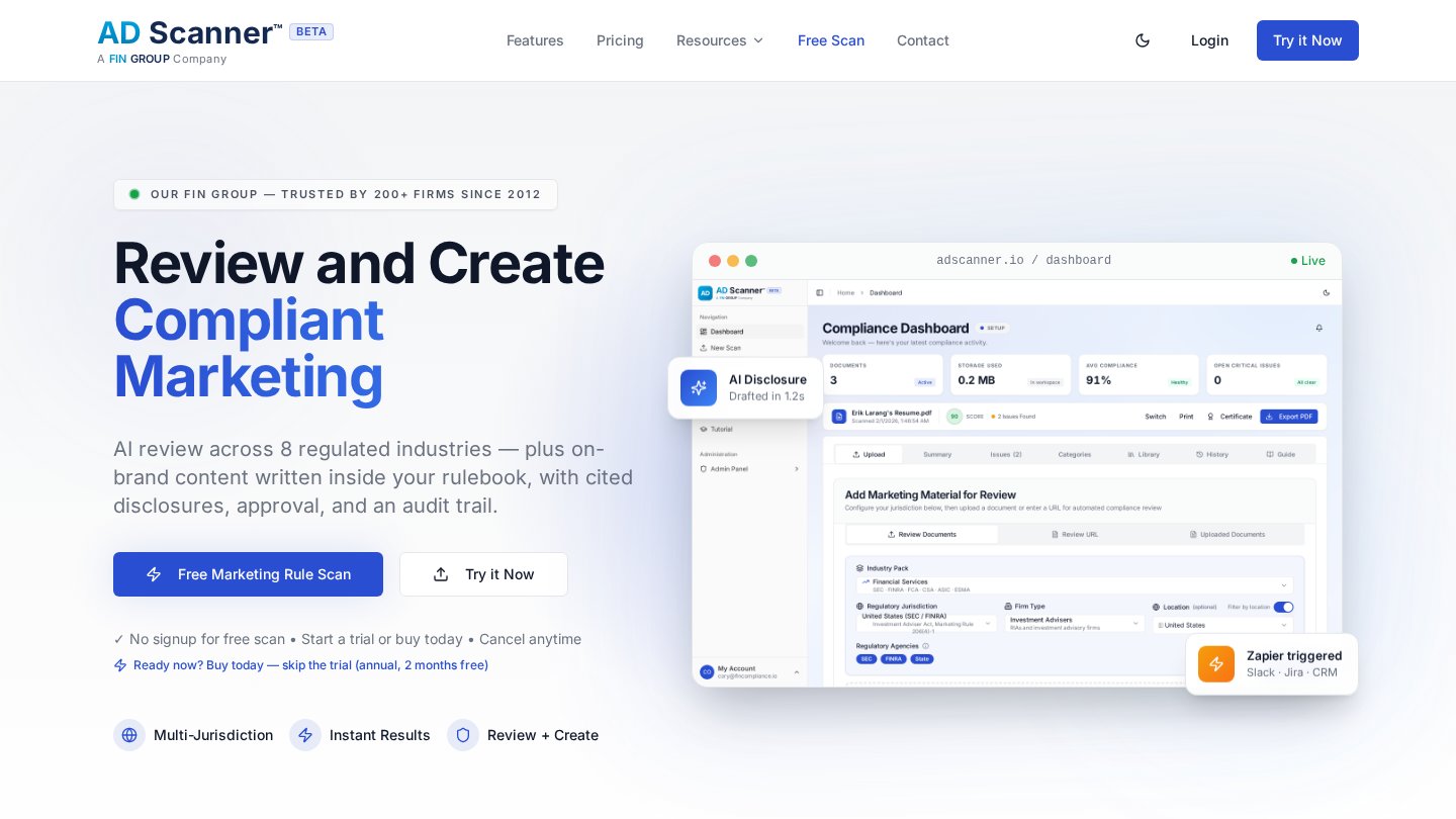AD Scanner homepage